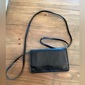 ROLF’S BLACK LEATHER CROSSBODY PURSE MINI WALLET DETACHABLE STRAP